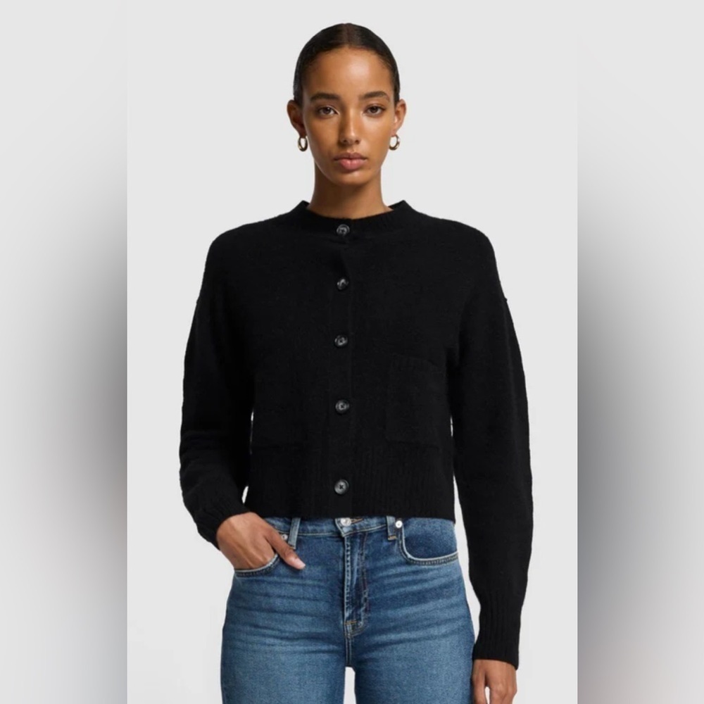 7 For All Mankind Cashmere Blend Cardigan Black